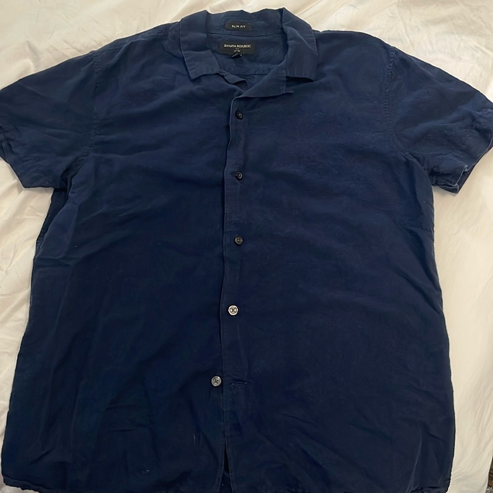 Banana Republic Slim foot Short Sleeve Linen Shirt